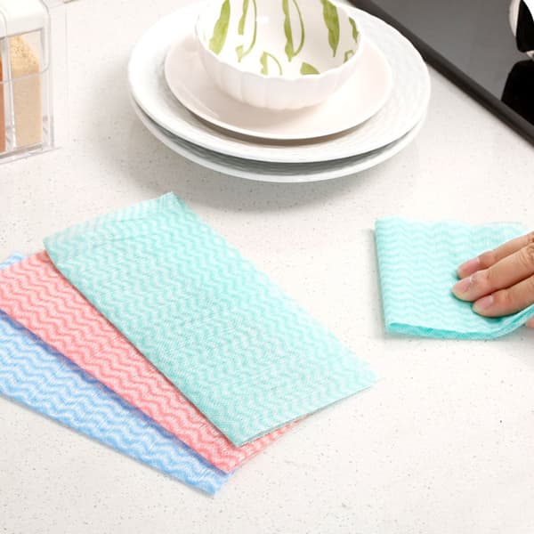 80 st engångs non-stick olja non-woven tyg dammvippa disktrasa handduk kök (grön)
