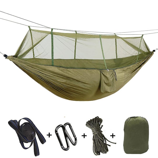 3-in-1-riippumatto hyttysverkolla ja peitteellä, XXL Double Camping -riippumatto ulko- ja sisäkäyttöön, 100 kg:n kantavuus