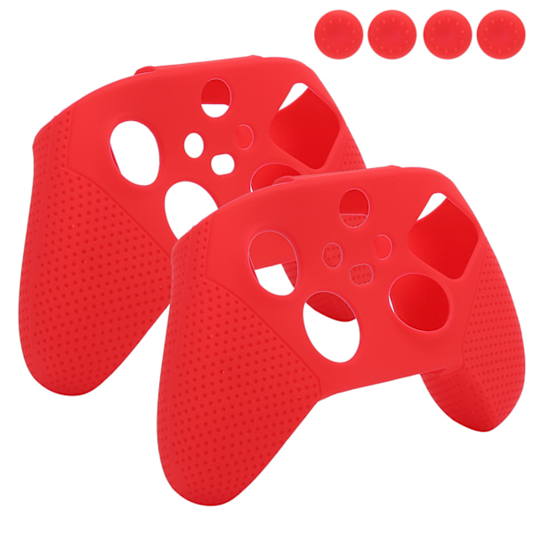 2 stk Antiskid Silikon Spillkonsoll Beskyttelse Gamepad Håndtakgrep for Xbox Series S X(Rød )