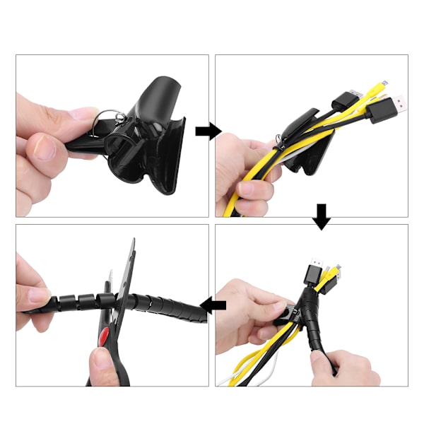 Fleksibel spiralrør Kabelorganisering Wire Wrap Cord Protector Trådoppbevaring Hvit 1,5m * 16mm