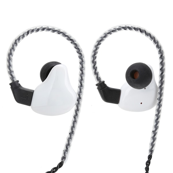 Hybrid Drive Metal HIFI-øretelefoner med mikrofonstøjreduktion Heavy Bass-hovedtelefoner til sportHvid