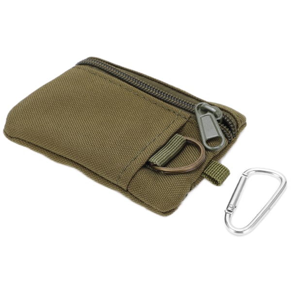 Utomhus EDC Molle Pouch Plånbok Mini Portabel Nyckelkort Case EDC Pouch Bag Myntväska med CarabinerGreen