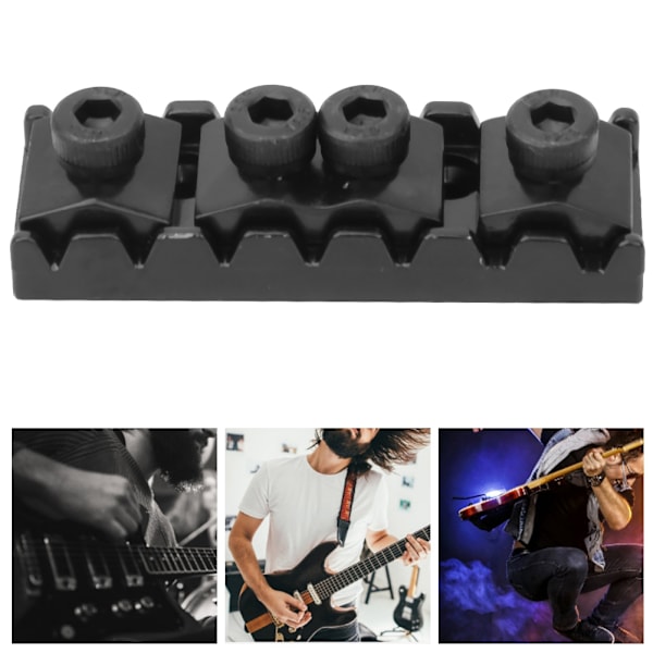 Elektrisk guitar låsemøtrik til 7-strenget dobbelt vippe musikinstrument tilbehør sort sølv (sort&nbsp; )