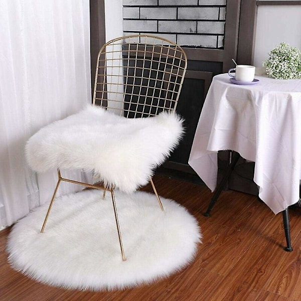 Pudebetræk, Faux Fur Deluxe Dekorativ Sofa Soveværelse Seng Super Blød Plys Mongolia Pudebetræk 45X45cm (Hvid)