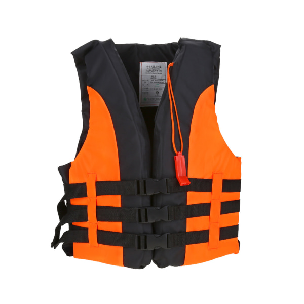 Børneredningsvest Børnesikkerhedsjakke med fløjte til svømning Bådsejlads Rafting (orange)