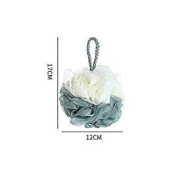 3 st Dubbelfärgad Plast Mesh Duschboll Loofah Badsvamp Bulk Duschpuffar för Rengöring