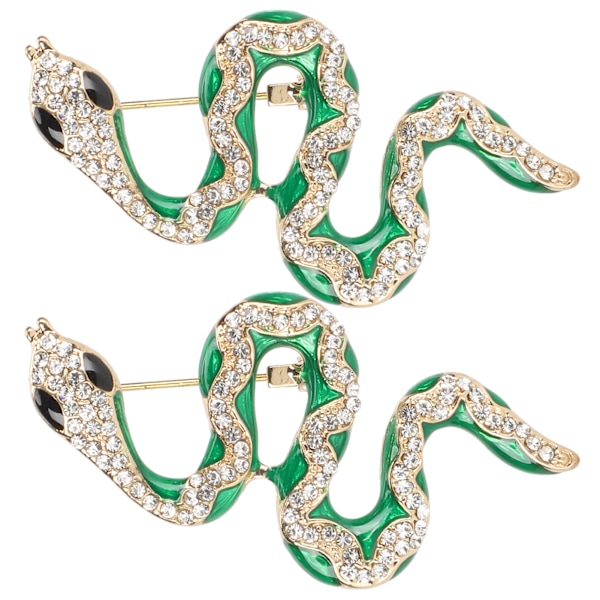 2st Snake Brosch Legering Unisex Kvinnor Män Djurdesign Brosch Badge Bag Skjorta Lapel Pin