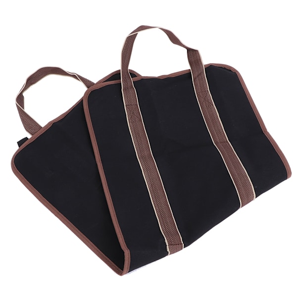 Svart 600D Oxford Cloth Vedbärare Log Vedförvaringsväska för öppen spis utomhus