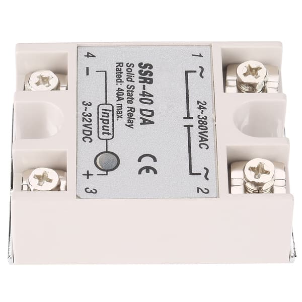 Enfas DC-AC Solid State Relä SSR 40DA 40A Ingång 3-32V DC Utgång 24-380V AC