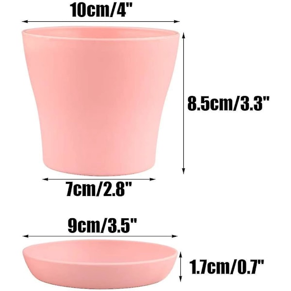 Värikkäät 10 cm pienet muoviset istutusruukut - 8 kpl setti