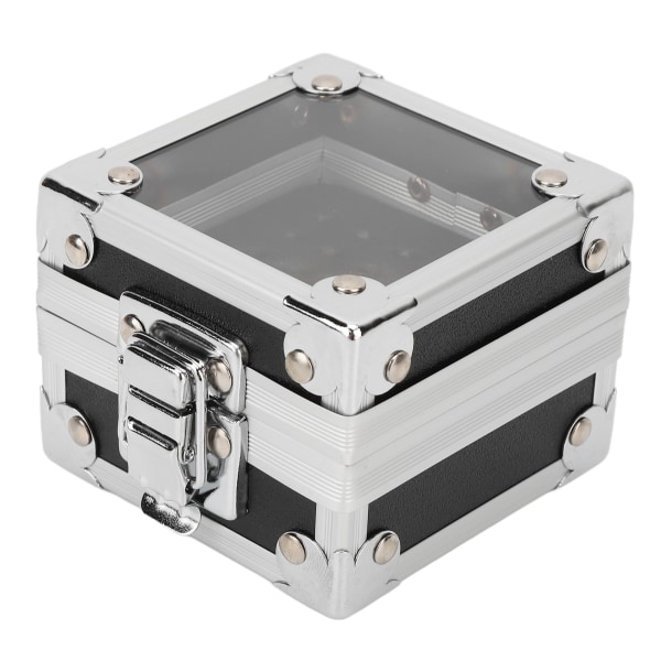 Sømborebits Opbevaringsboks 25 huller Gennemsigtig Clamshell Lock Design Støvtæt sømborebits Desktop Container Sort