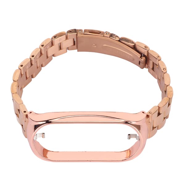 Smartklokke-armbånd i rustfritt stål, solid justerbart beskyttende erstatningsarmbånd for Mi 7 NFC Rosegull