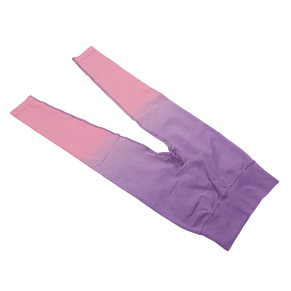 Sömlösa lyftande yogabyxor lila rosa gradient snabbtorkande högmidjade leggings för kvinnor dam flicka