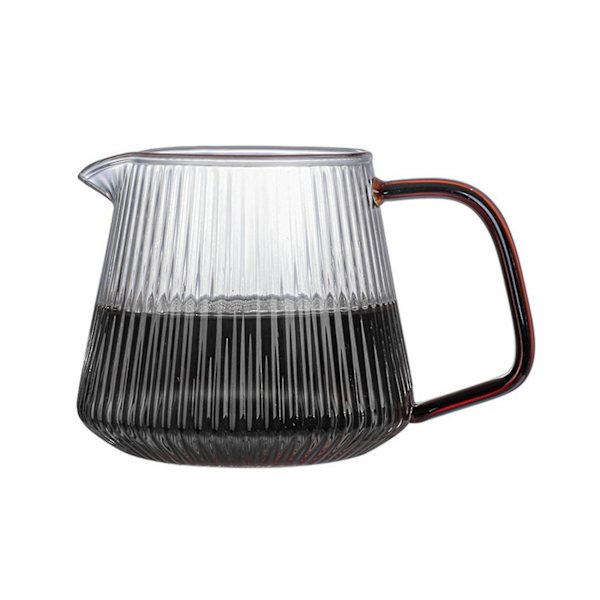 Vertikala ränder glas häll över kaffeserver - värmebeständig V60 dropp kaffekanna