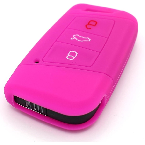 Fluorescerende Pink Silikone Bilnøgle Etui - Sky Blue Finest