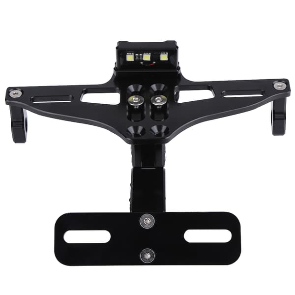 Motorcykel Justerbar Nummerpladeholder i Aluminium med Lys Sort