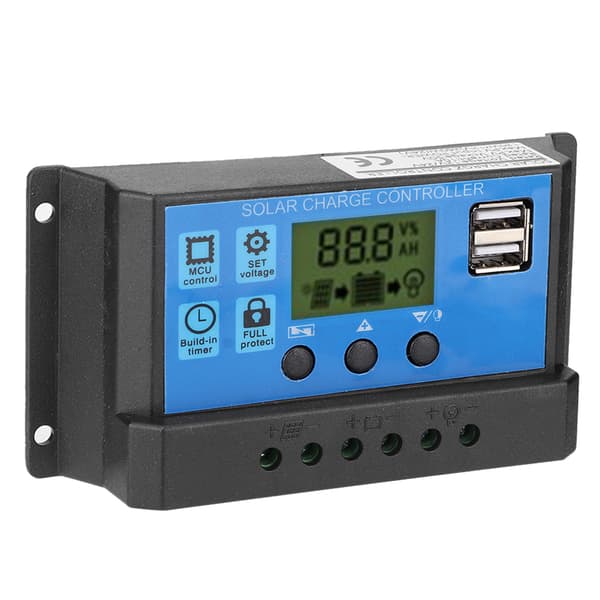 12V 24V Intelligent Fotovoltaisk Solcelle Ladningsregulator PWM Auto Solcellepanel Regulator Tilbehør 10A