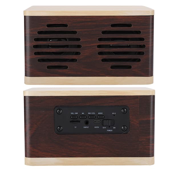 D7 Splicing Trækorn Bærbar Subwoofer Mini Bluetooth Højttaler med Lyd- og Opladerkabel