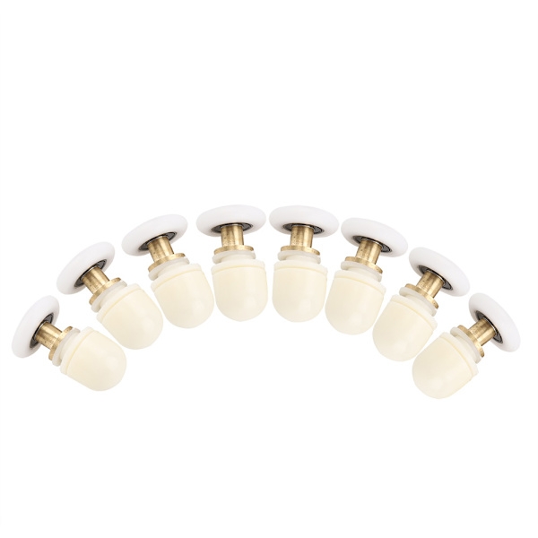 8 st mässings ABS skjutdörr rullar löpare remskivor badrum dörrar hårdvara (23mm)