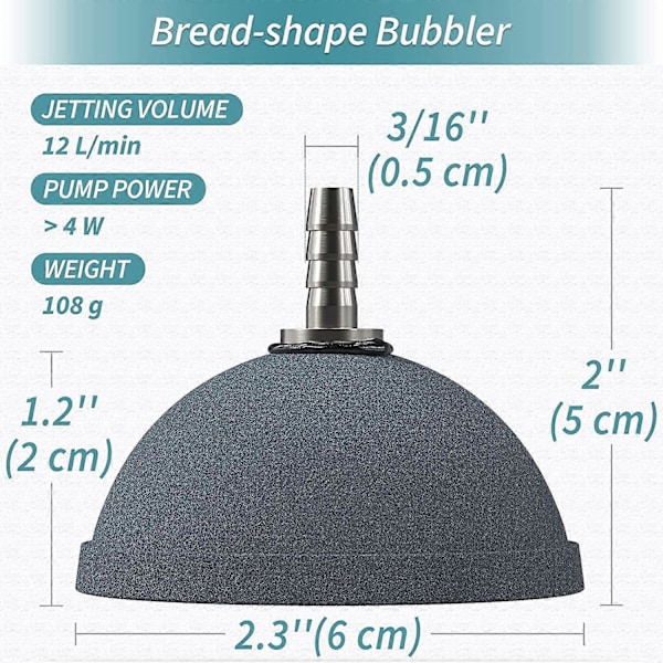 Akvarium 6cm Bröd Luftsten Bubbel Diffuser Frigöringsverktyg för Luftpumpar Fiskakvarier Hinkar Små Dammar och DWC Reservoarer