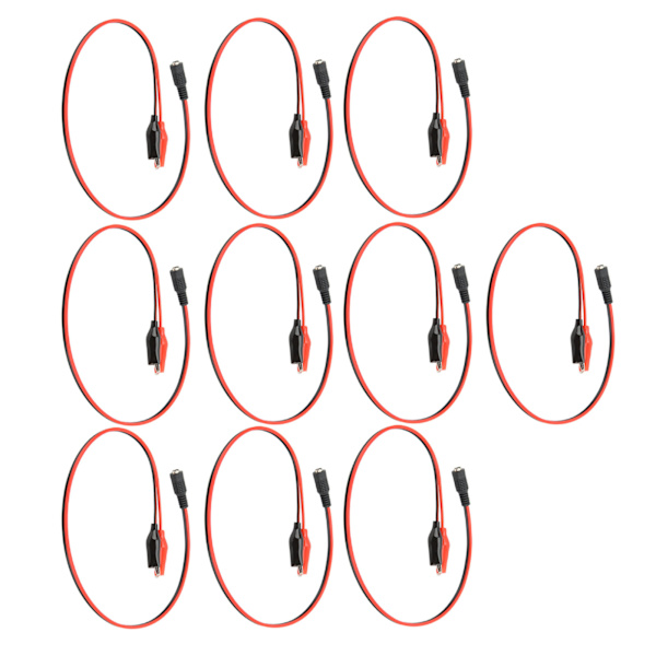 10 stk. Clip-til-DC-adapterkabel Professionelt fuld kobberkerne stabil transmission DC-til-dobbelt-clip-stik 19,7 tommer DC hun til klip