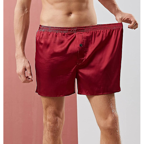 Satin Boxershorts til Mænd - Natskjorteundertøj - Løstsiddende - S-3XL