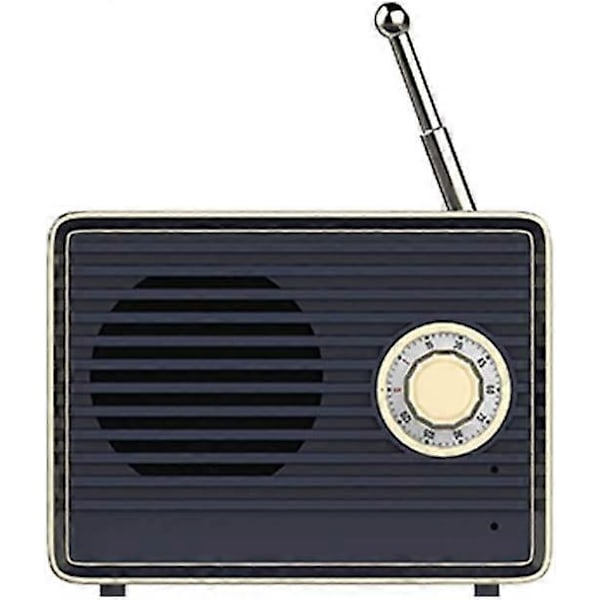 Langaton retrokaiutin, kannettava retro Bluetooth USB -kaiutin sisäänrakennetulla mikrofonilla, pöytäkoneen kirjahyllyn juhlakaiutin (musta)