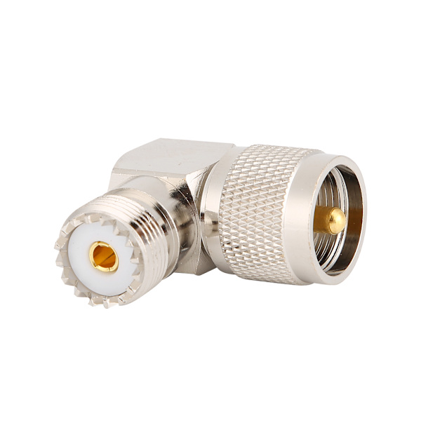 2st UHF hane PL259 till hona SO239 rätvinklig RF koaxialadapter kontaktomvandlare