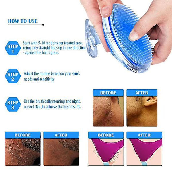 Eksfolierende Kroppskrubb Børst for Razor Bumps og Inngrodde Hår Behandlings Pads Etter Voksing Hudpleie for Barbering Irritasjon Jordbær Ben