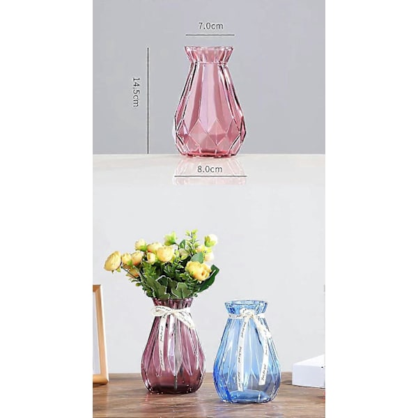2025 Lämplig Glasvas Enfärgad Klar Stil Rosa Glas Vattenflaska Kann 14,5cm Hög Dekorativ Hem Bröllop