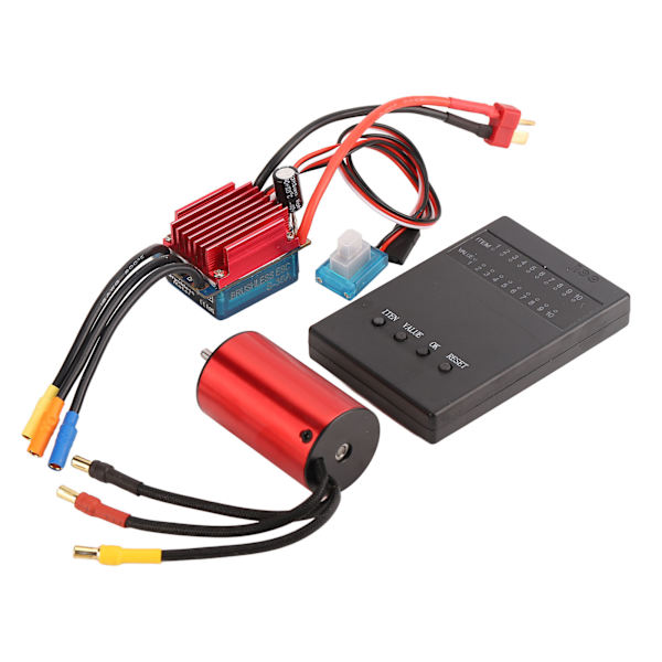 Børsteløs motor ESC-sæt 5900KV vandtæt børsteløs motor 35A ESC programmeringskort kombosæt til HSP til 1/12 RC-bil