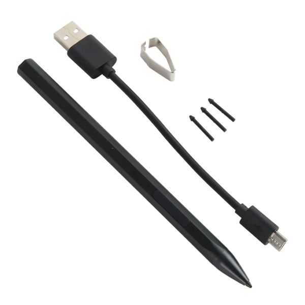 Tablet Stylus Penn for Microsoft Pro7 6 5 4 3 X for bærbar PC for Book for Studio for 3 Go med 3 utskiftbare nib Stylus Pen svart