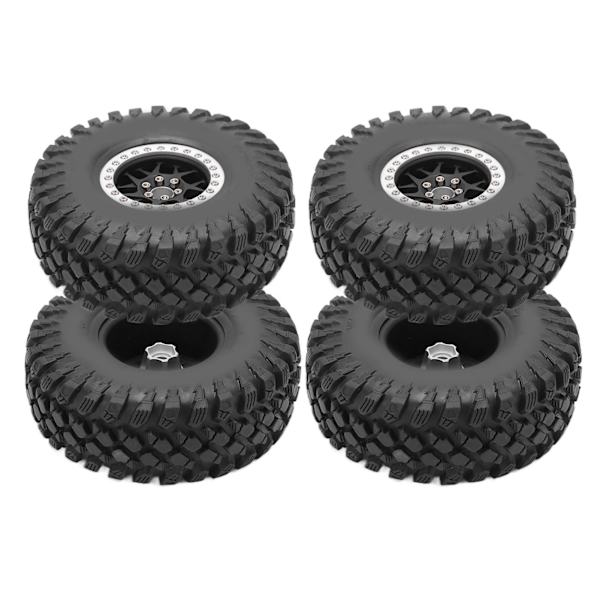 1/10RC dekksimulering av aluminiumsfelger Sterkt grep for 1/10 Scx10 Rr10 Wraith 90048Sølv Svart