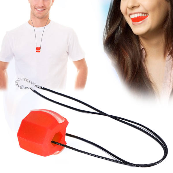 Silikon Jawline Trainer med lanyard Ansiktsbantning Käkmuskelträningsövning SRed