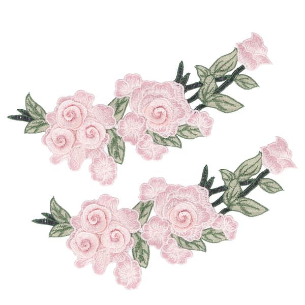 Broderte lapper Blomst Bomull Miljøvern Unike DIY-klestilbehør for vester Hatter Rosa