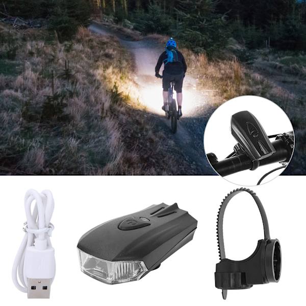 USB-oppladbar sykkellykt foran, vanntett, smart induksjonssykluslykt