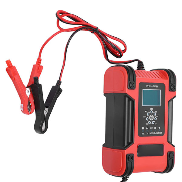 7-stegs smart batteriladdare automatisk batteriladdare polaritetsskydd AC100‑240V EU-kontakt