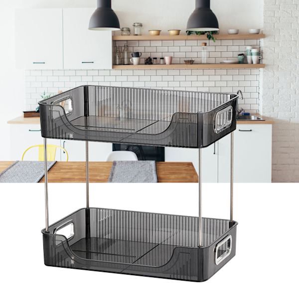 Desktop Organizer 2 nivåer Gott om utrymme Modernt förvaringsställ Hyllor för kontor sovrum Heminredning Grå