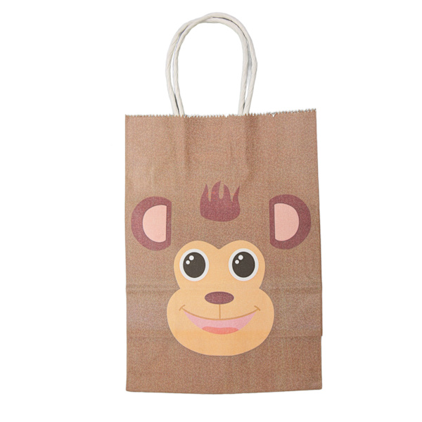 25 stk Kraft papir gavepose Dyremønster Multipurpose Kraft taske med håndtag til fest