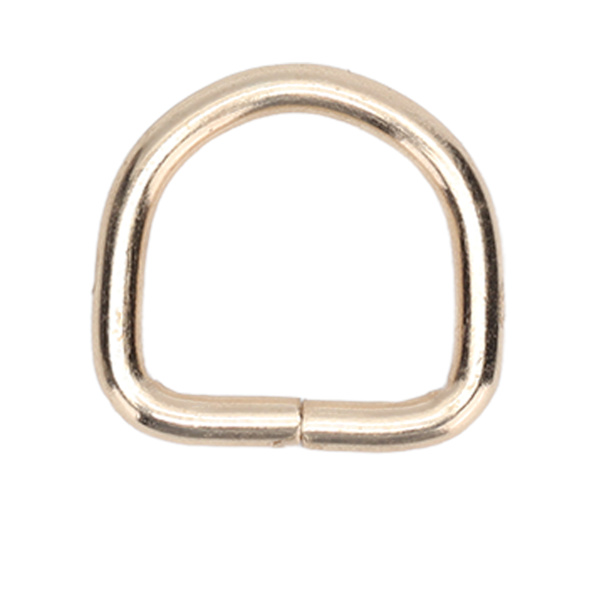 50 stk. D-ringe i premiumjern - robuste, holdbare, farveægte, udsøgte, brede anvendelsesmuligheder - metal D-ringe til tasker, tøj, pung - guld 2x11x11mm