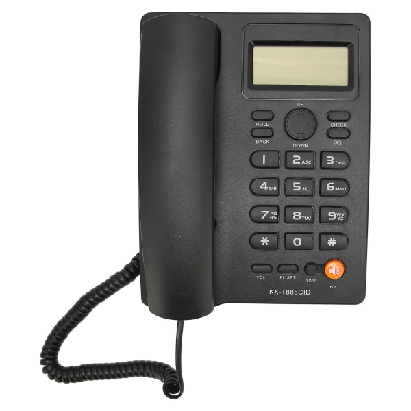 Kablet telefon med oppringer-ID Hurtigoppringing Mute-funksjon Desktop fasttelefon Håndfri telefon Fasttelefon for Hotel Black