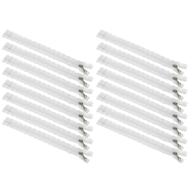 20 st 20 cm DIY nylon spets blixtlås spole blomma blixtlås för sömnad bröllopsklänning hantverk vit