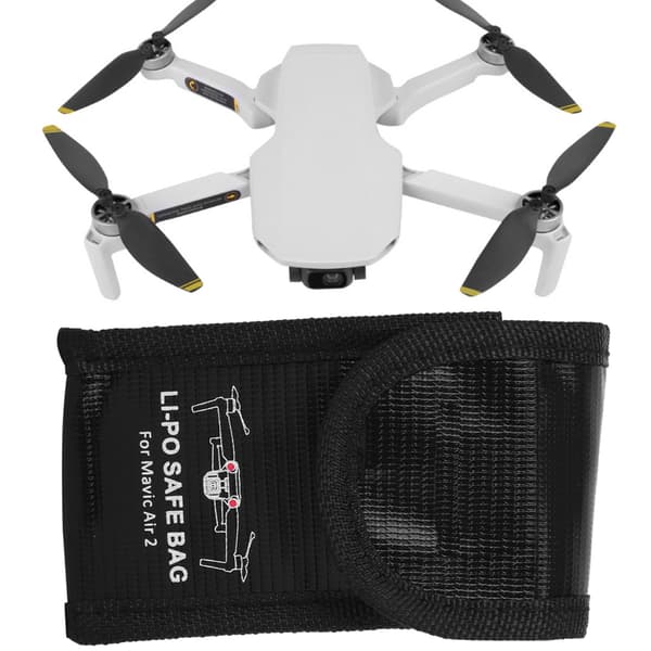 Drönarbatteri Säker Väska Explosionssäker Brandsäker Förvaringsskyddsfodral Passar DJI Mavic Air 2 (1 Batterifack)