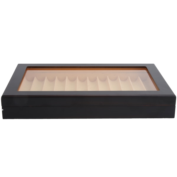 12-siffrig trä reservoarpenna Display Case Svart bakning lack Penna Förvaring presentförpackning
