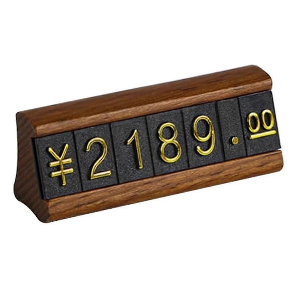 10 sæt/æske Mini Træ Kombineret Nummer Pris Cube Tag Smykker Justerbar Nummer Prisskilt H