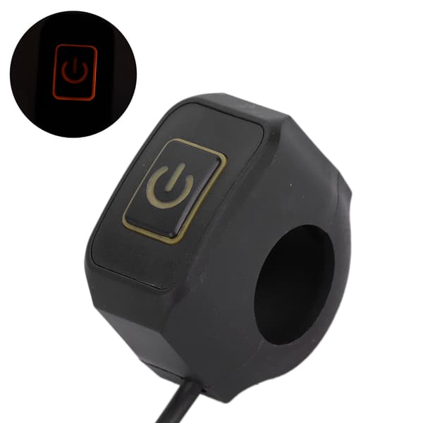 22 mm motorsykkelstyrebryterkontrollknapp vanntett universell for frontlys gul