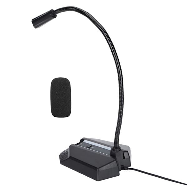 Datormikrofon Svanhalsdesign Allmän typ Mikrofon med färgglad RGB-lampa för inspelningsmöte