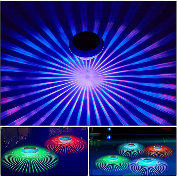 Solcellsdrivna Flytande Poollampor - Set om 2, RGB Färgväxlande, Vattentäta LED-lampor för Simbassäng, Utomhuspooltillbehör