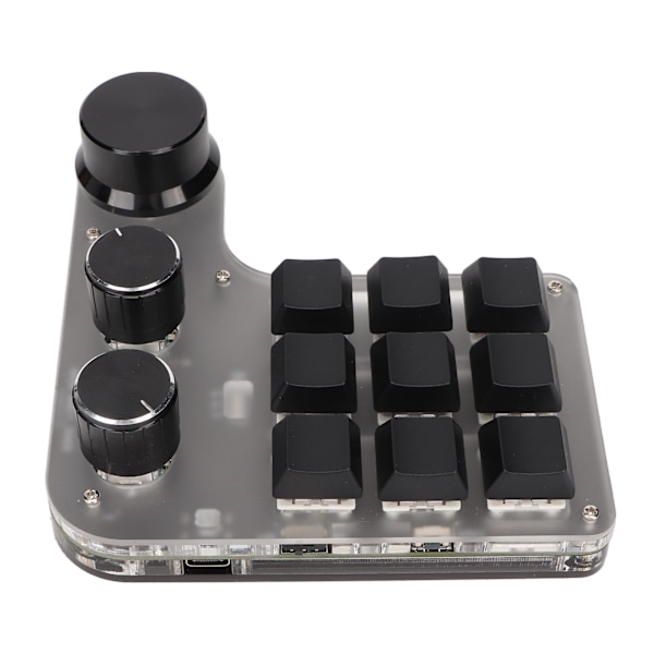 Mini brugerdefineret tastatur 9 taster 3 knapper programmerbar RGB-baggrundsbelyst programmeringsmakrotastatur til computerspilsoftware sort