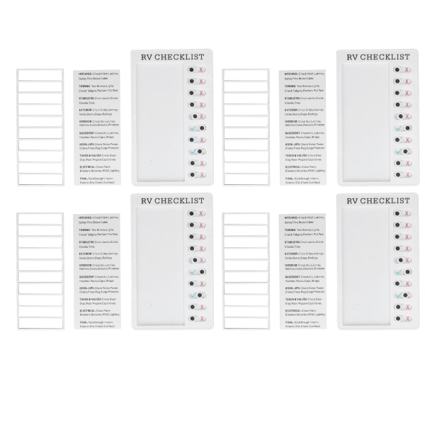 4 stk Sjekkliste Board DIY Produksjon Resirkulerbar bærbar oppgave sjekkliste Avtagbar chore Chart for DIY Message Reiseplan RV SJEKKLISTE
